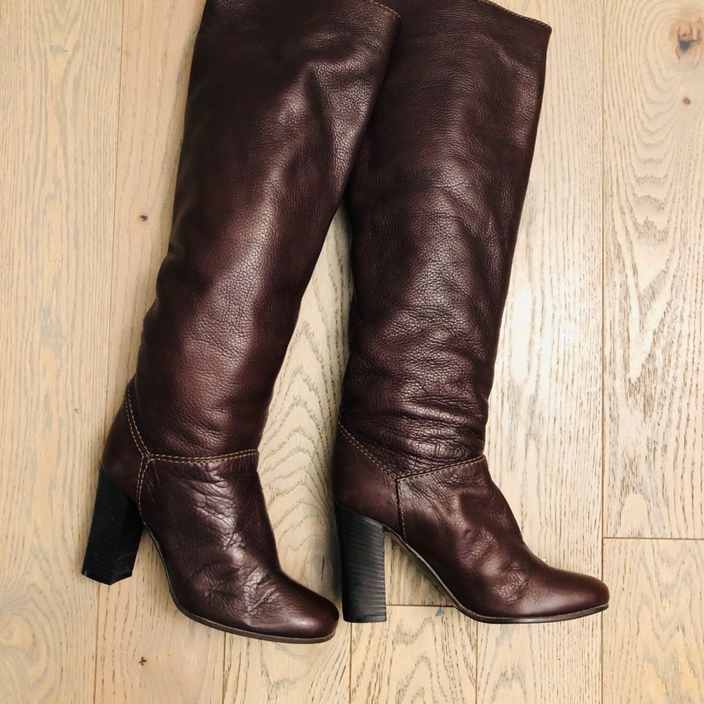 Chloe, chocolate brown tall boots, 37